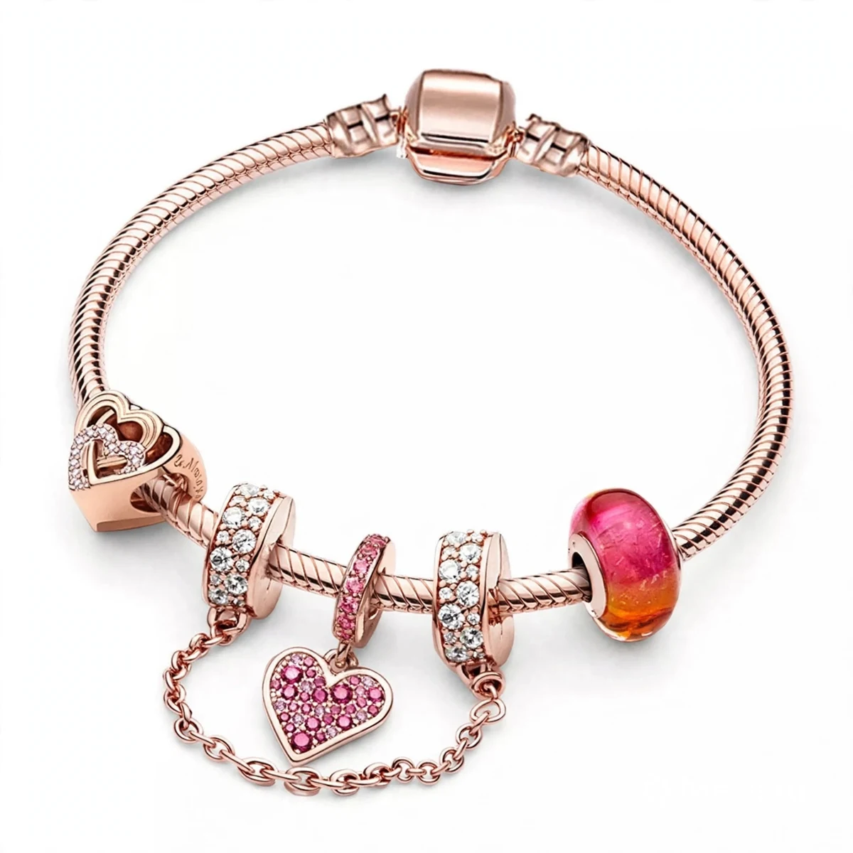 Rose Heart Pink Bracelet